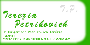 terezia petrikovich business card