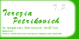 terezia petrikovich business card